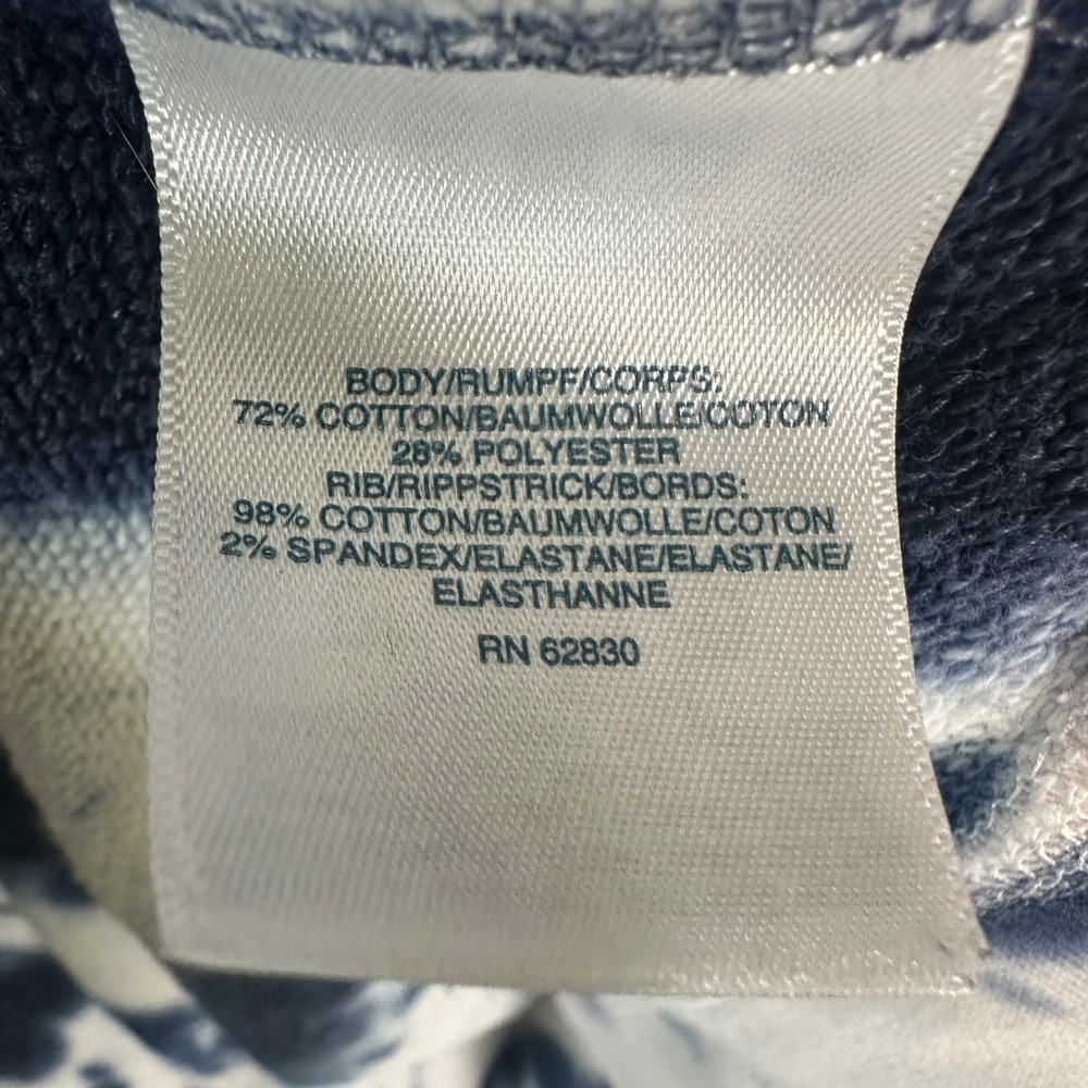 Lands End Sweatshirt Serious Sweats Tie Dye Crewneck Navy White Larg Tal 14 16 - Picture 7 of 11
